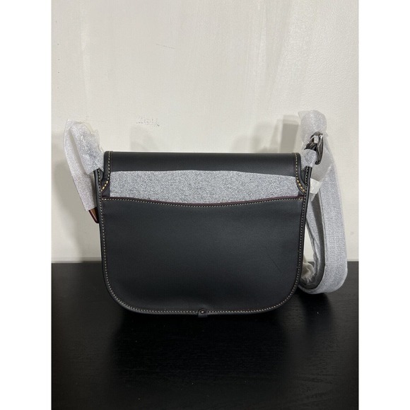 NWT Coach X Disney Mickey Mouse Saddle Bag 23 Calf Leather Purse Black 59359 - Picture 6 of 9